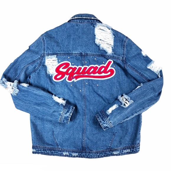 Tinsel Squad distressed patch denim jacket - Picture 4 of 9